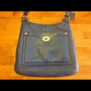 Coach royal blue crossbody with turn lock